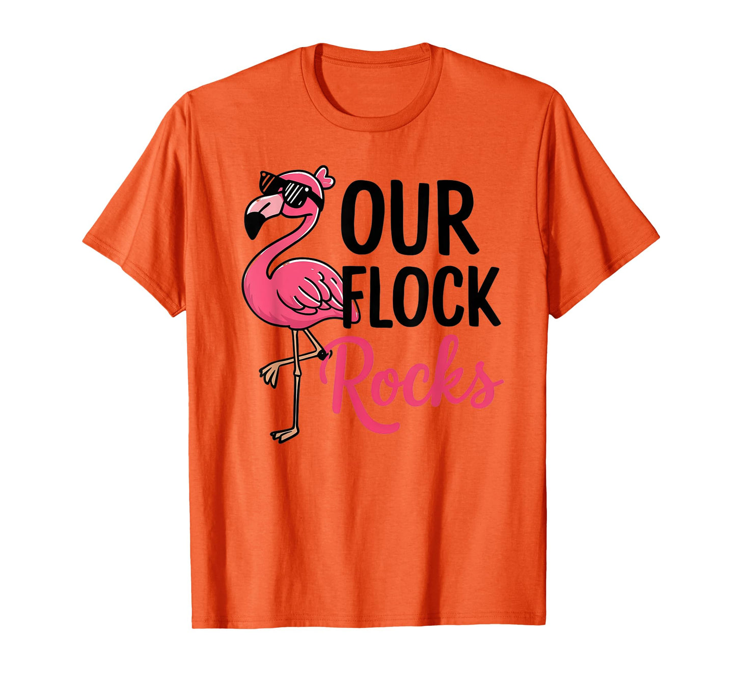 Our Flock Rocks Flamingo Shirt - Fun Group Matching Tee T-Shirt