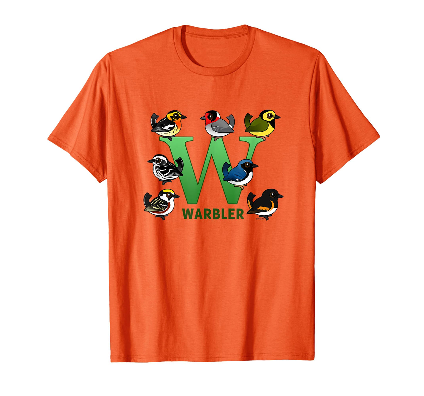 W is for Warbler Cute Cartoon Bird Alphabet Birder Gift Idea T-Shirt
