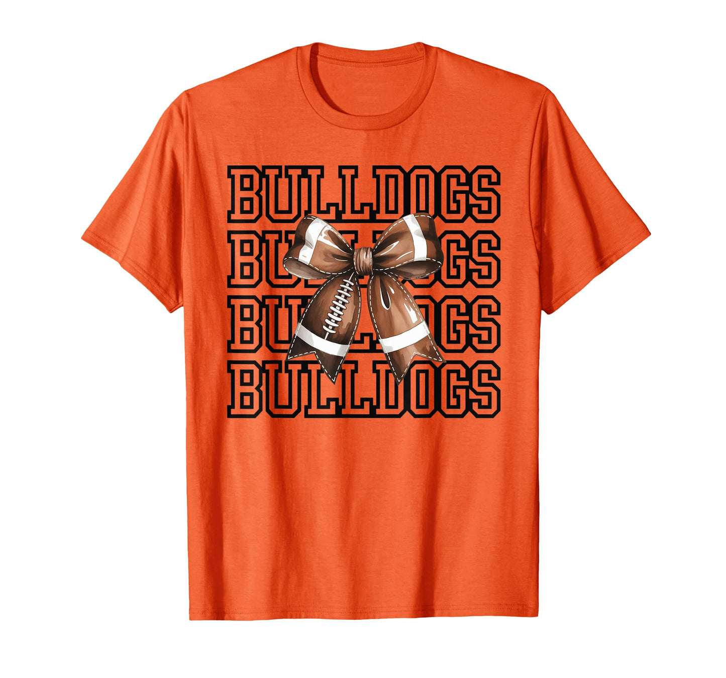 Bulldogs Football Mom Game Day Football Coquette Bow mascot T-Shirt