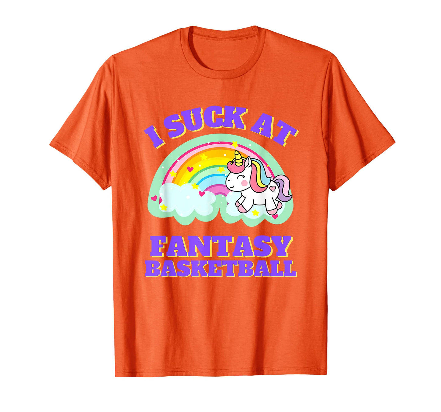 Suck At Fantasy Basketball Unicorn Rainbow Loser Punishment T-Shirt