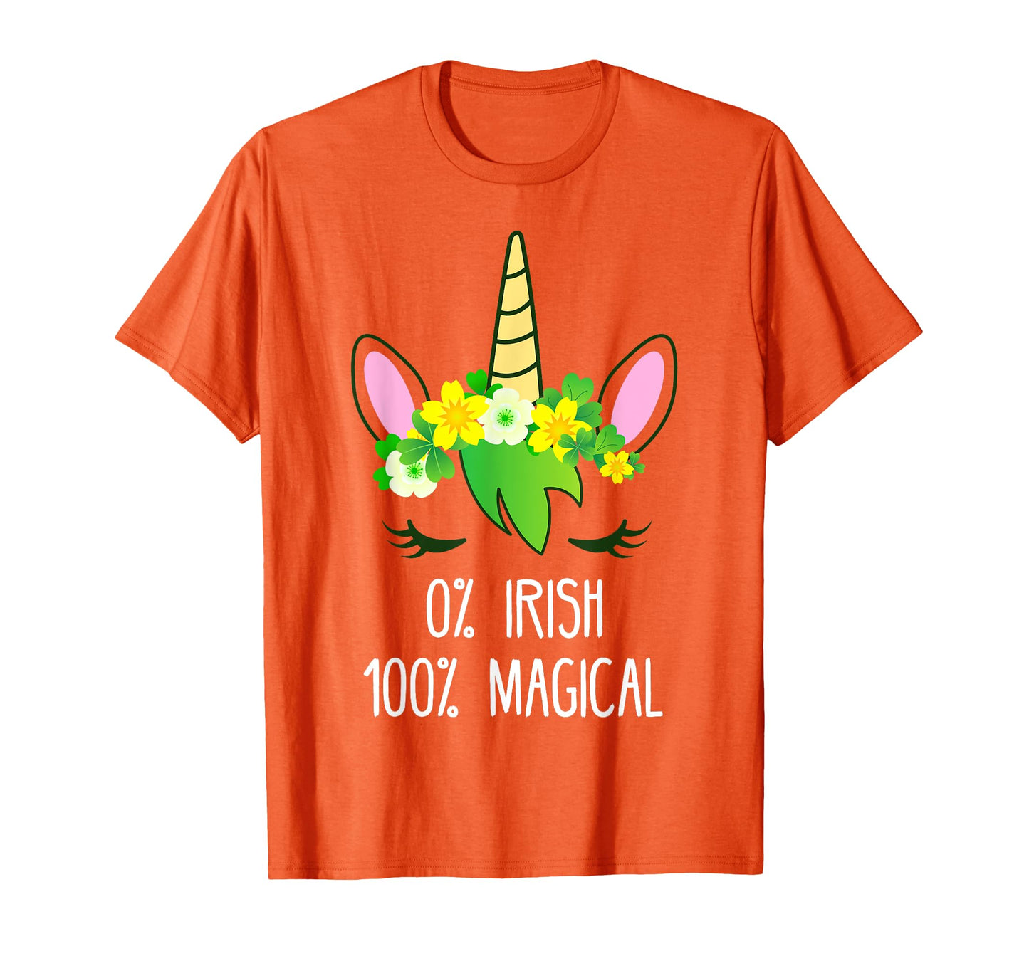 St. Patrick's Day Unicorn Face 0% Irish Shirt Lepricorn