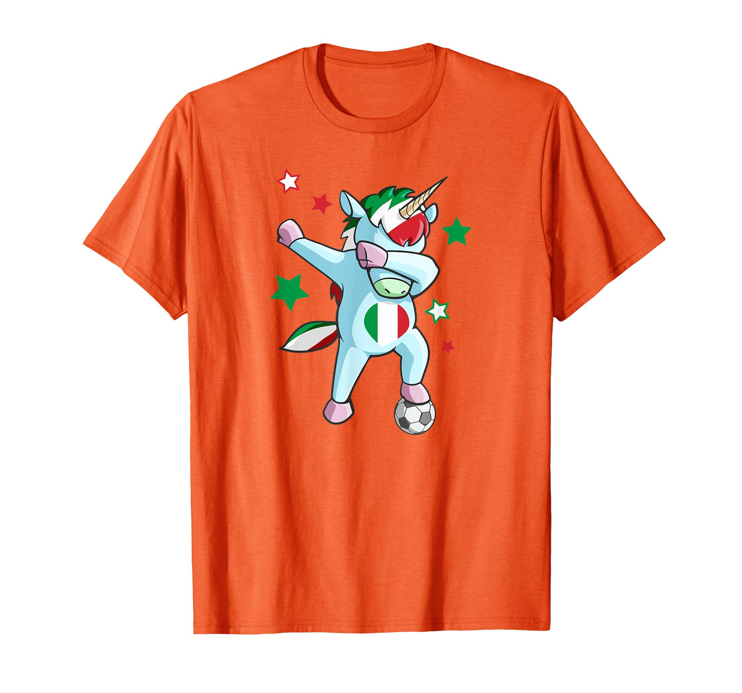 Dabbing Unicorn World Soccer Support Italy Shirt for Girls T-Shirt