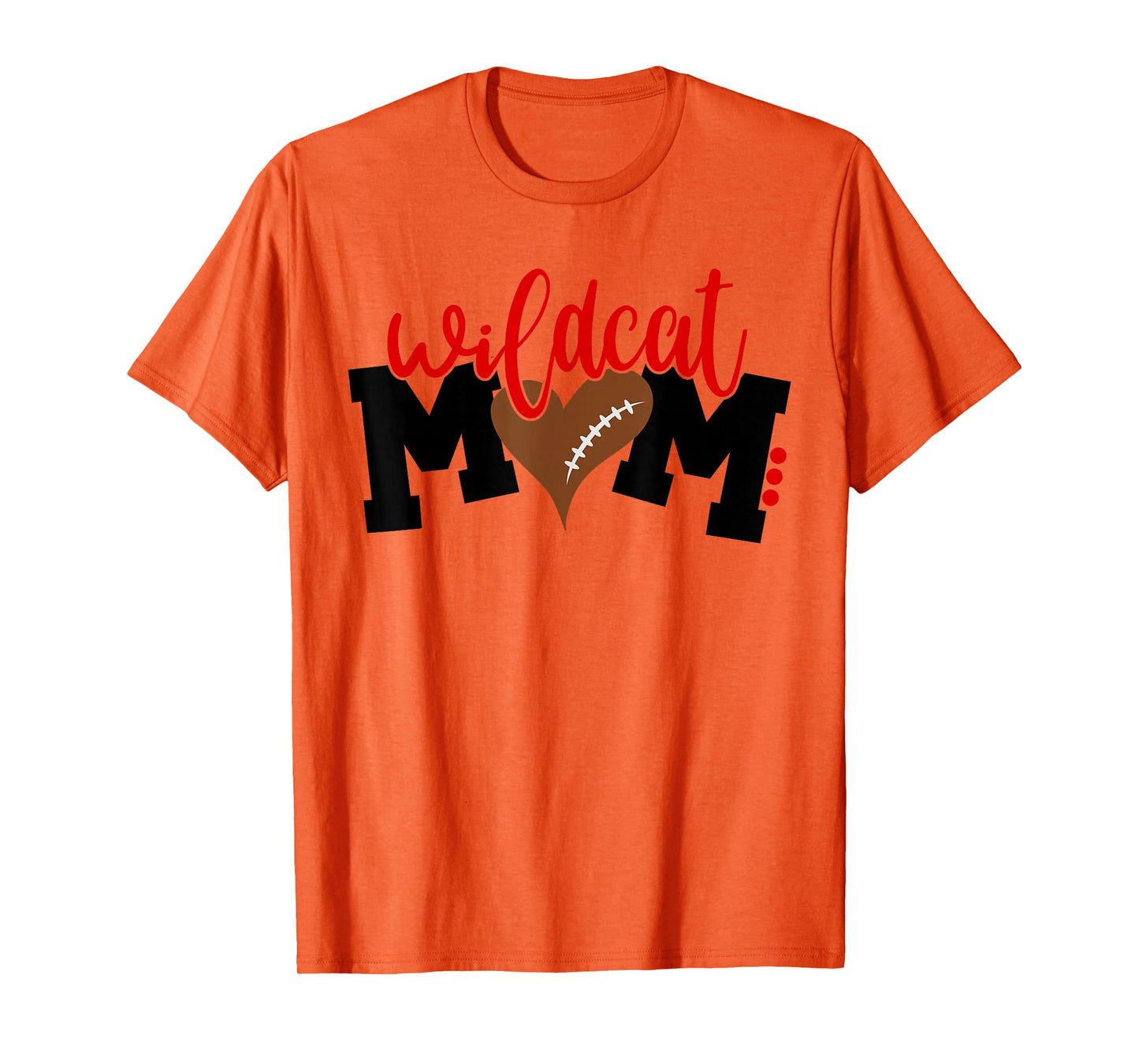 Wildcat Football Mom, Heart Football Men Women T-Shirt