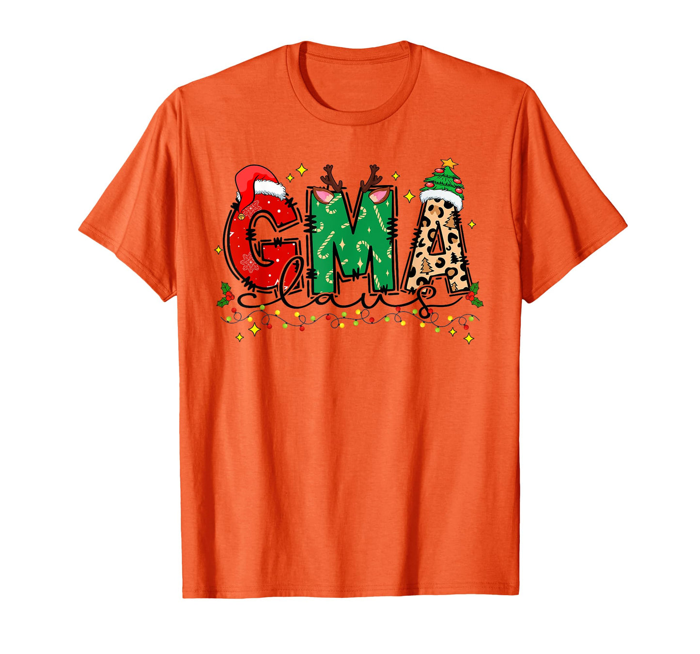 Cute Gma Claus Christmas Family Matching Pajamas Funny Xmas T-Shirt