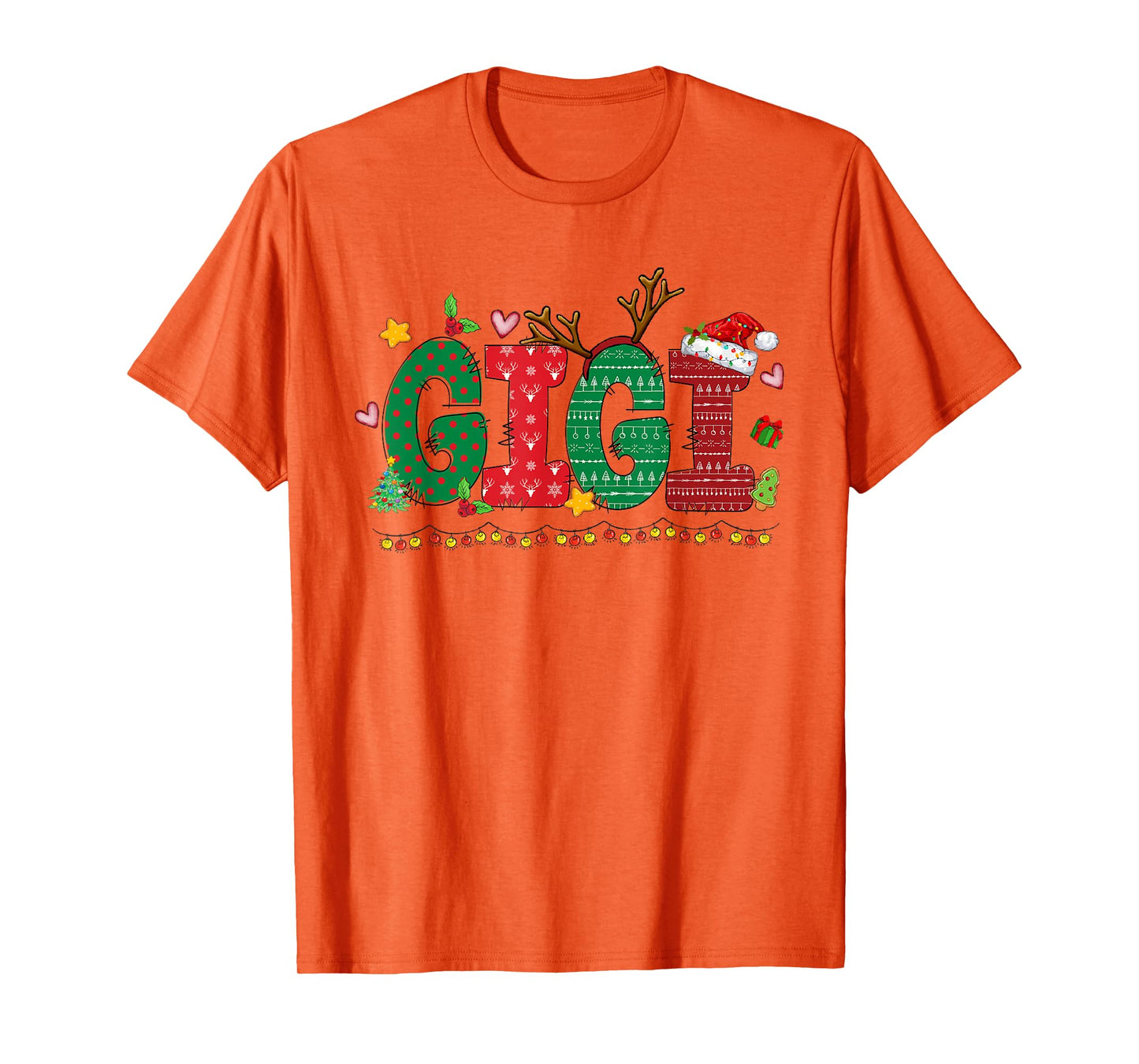 Gigi Claus Christmas Lights Pajama Family Matching T-Shirt