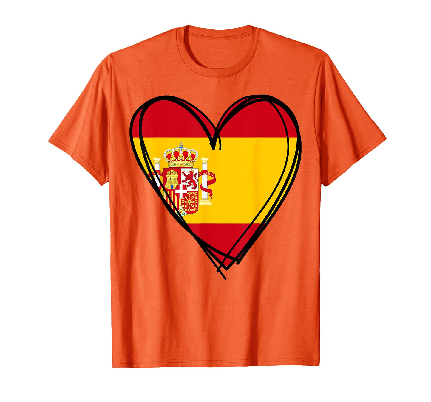 Proud Spanish Boy Girl Aunt Dad Mom Spain Flag Heart Graphic T-Shirt
