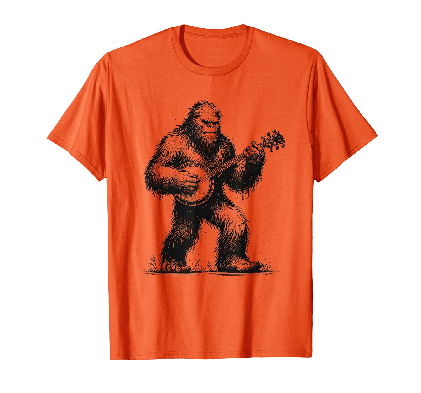 Bigfoot Sasquatch Playing Banjo Banjoist Banjo Player T-Shirt