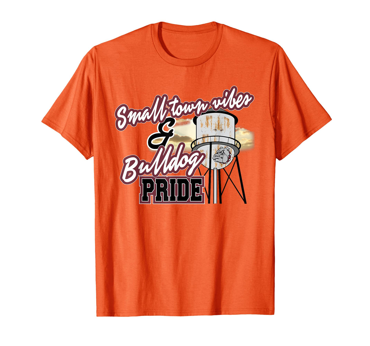 Small Town Vibes Bulldog Pride Maroon Bulldogs School Spirit T-Shirt