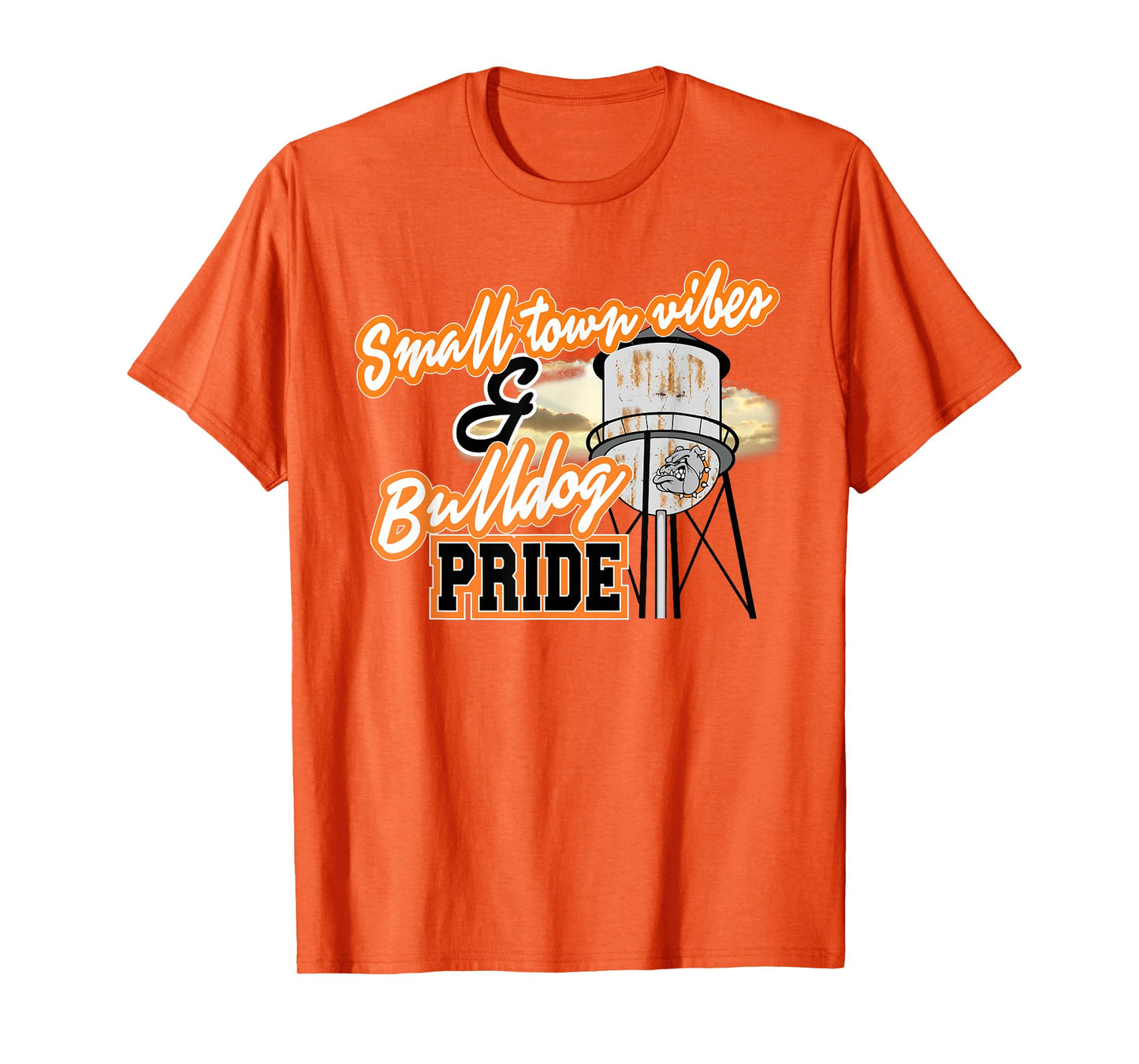 Small Town Vibes Bulldog Pride Orange Bulldogs School Spirit T-Shirt