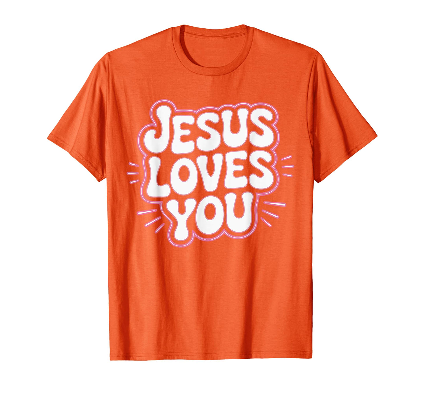 Toddler Jesus Loves You Pink White Christian Girl God Sister T-Shirt