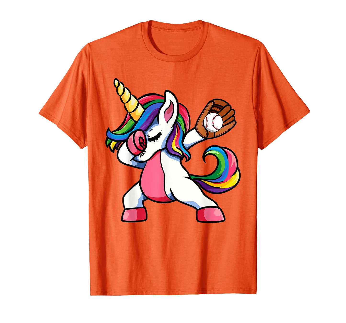 Girls Funny Dabbing Baseball Unicorn Apparel, Youth Dab T-Shirt
