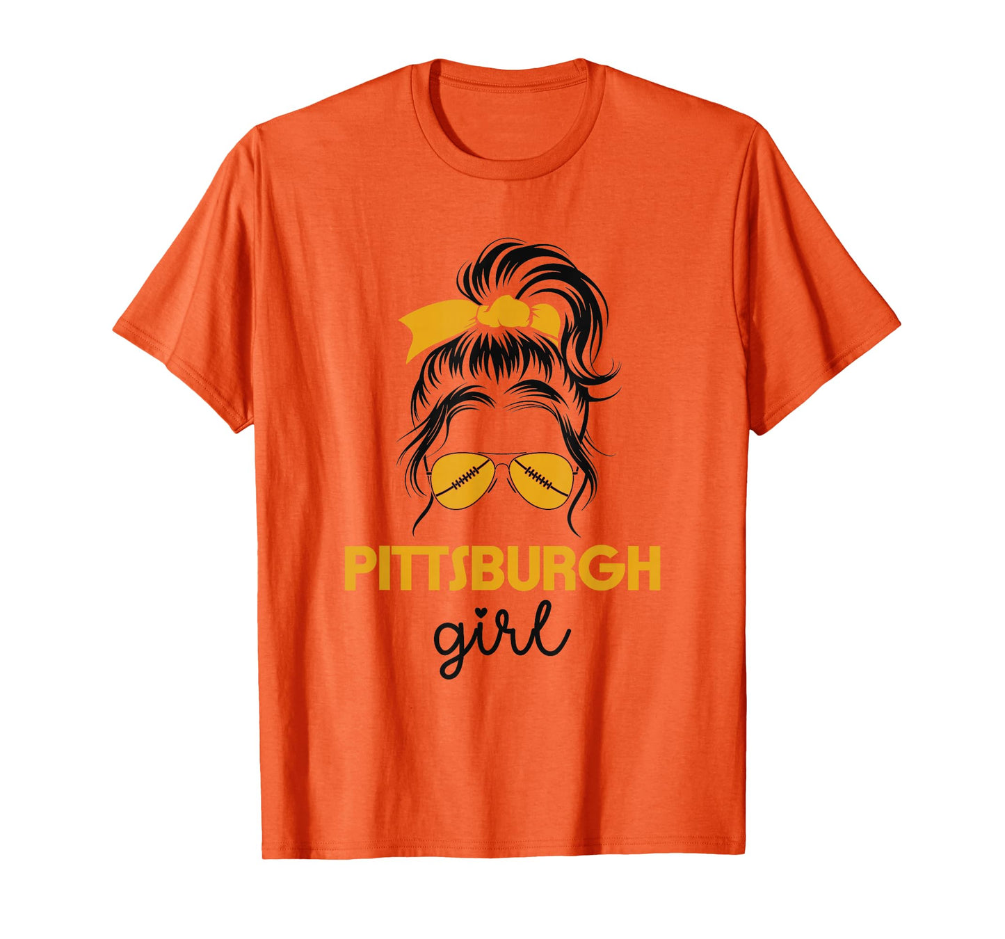 Pittsburgh Girl Messy Bun - Love Pittsburgh Pennsylvania T-Shirt