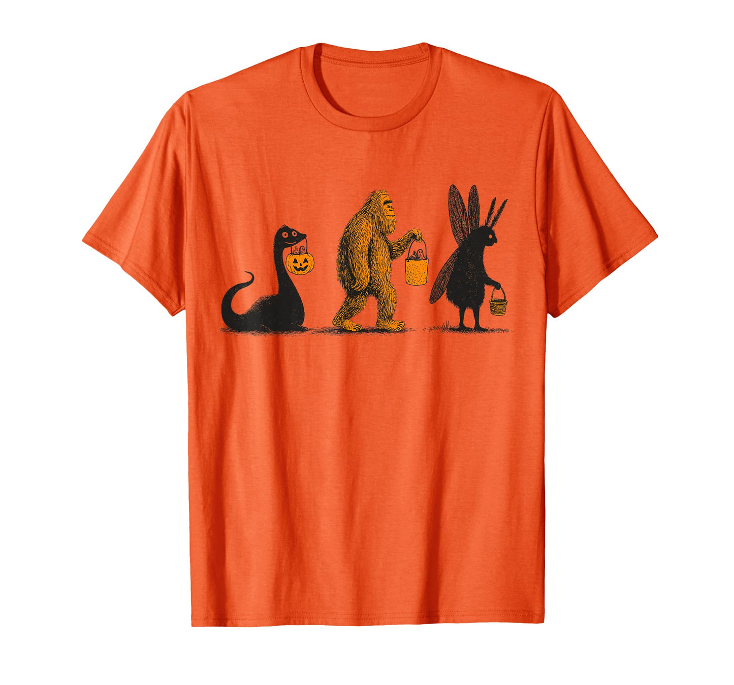 Cryptids Halloween Bigfoot Mothman Loch Ness Monster T-Shirt