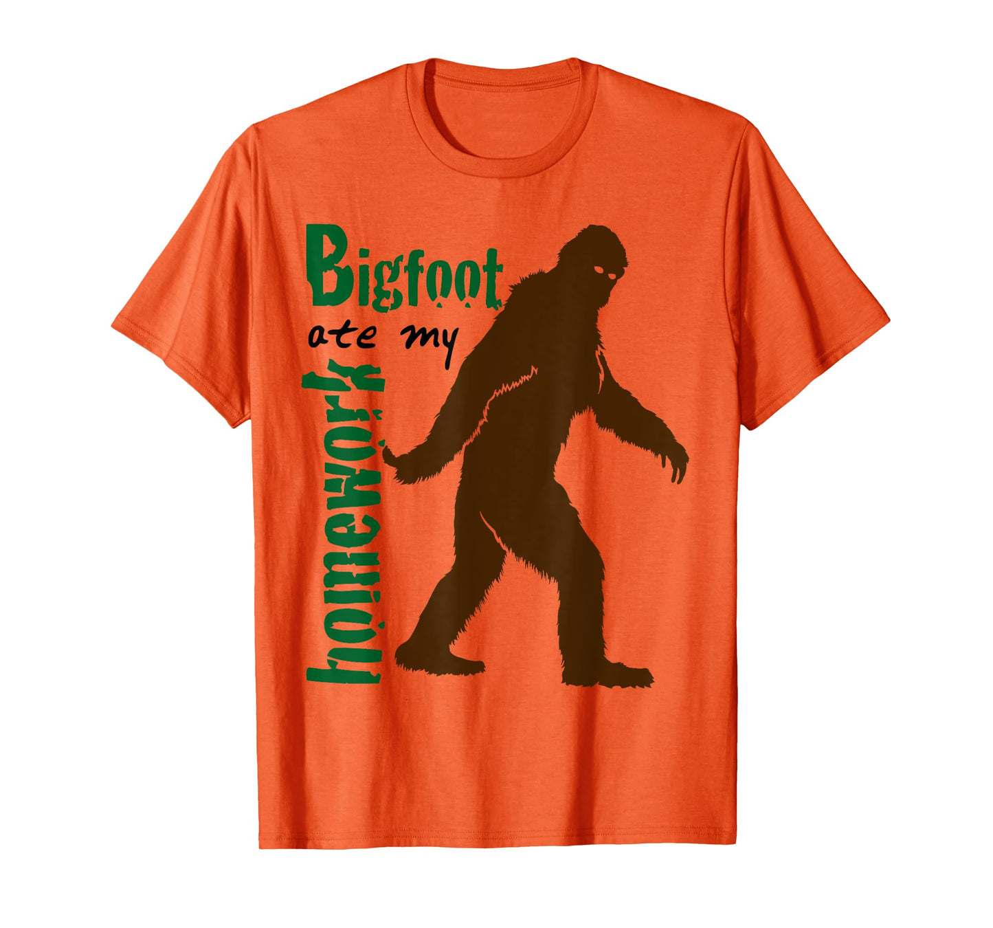 Bigfoot Ate My Homework Funny T-Shirt for Sasquatch Lovers