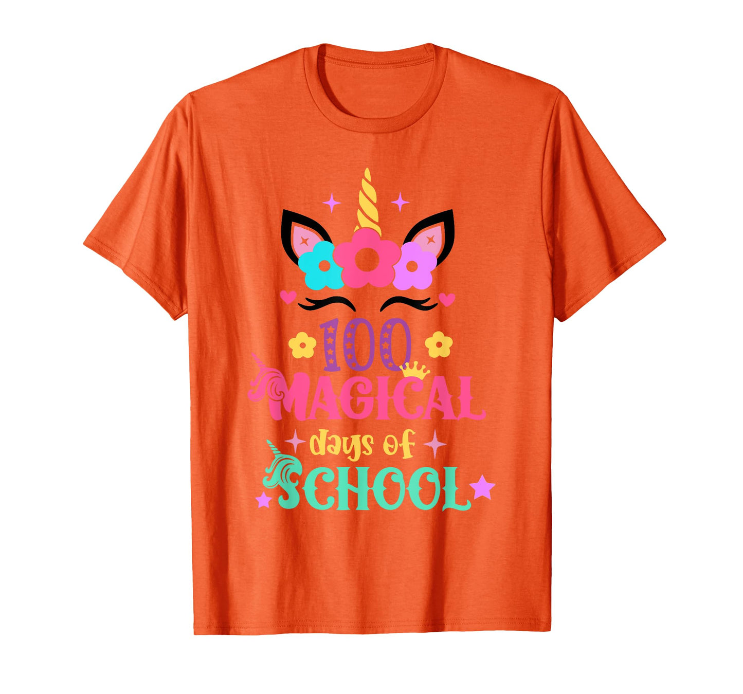 100th Day of School Unicorn 100 Magical Days Women Girls T-Shirt