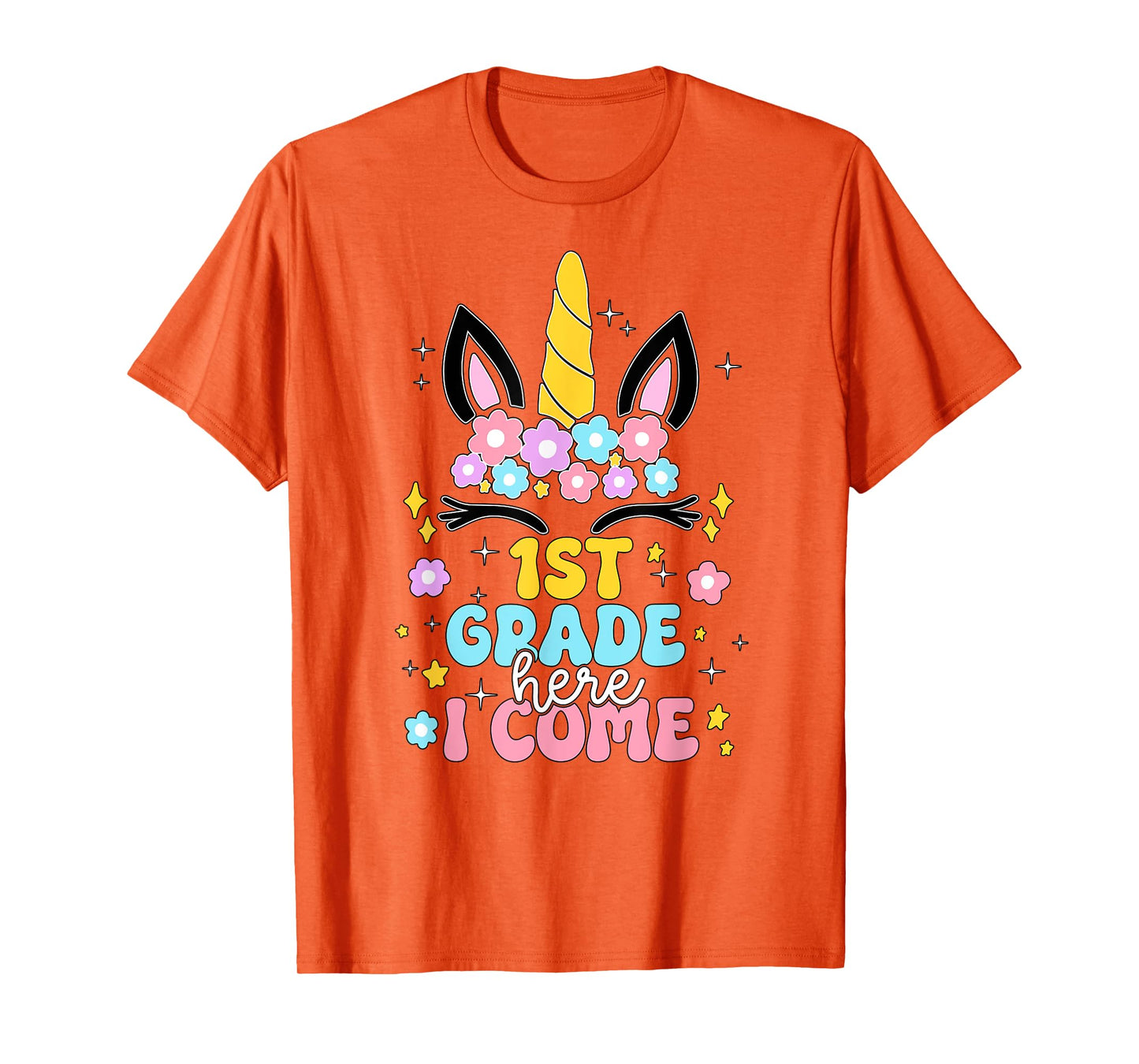 First Grade Here I Come Unicorn Girls Kids Back To School T-Shirt
