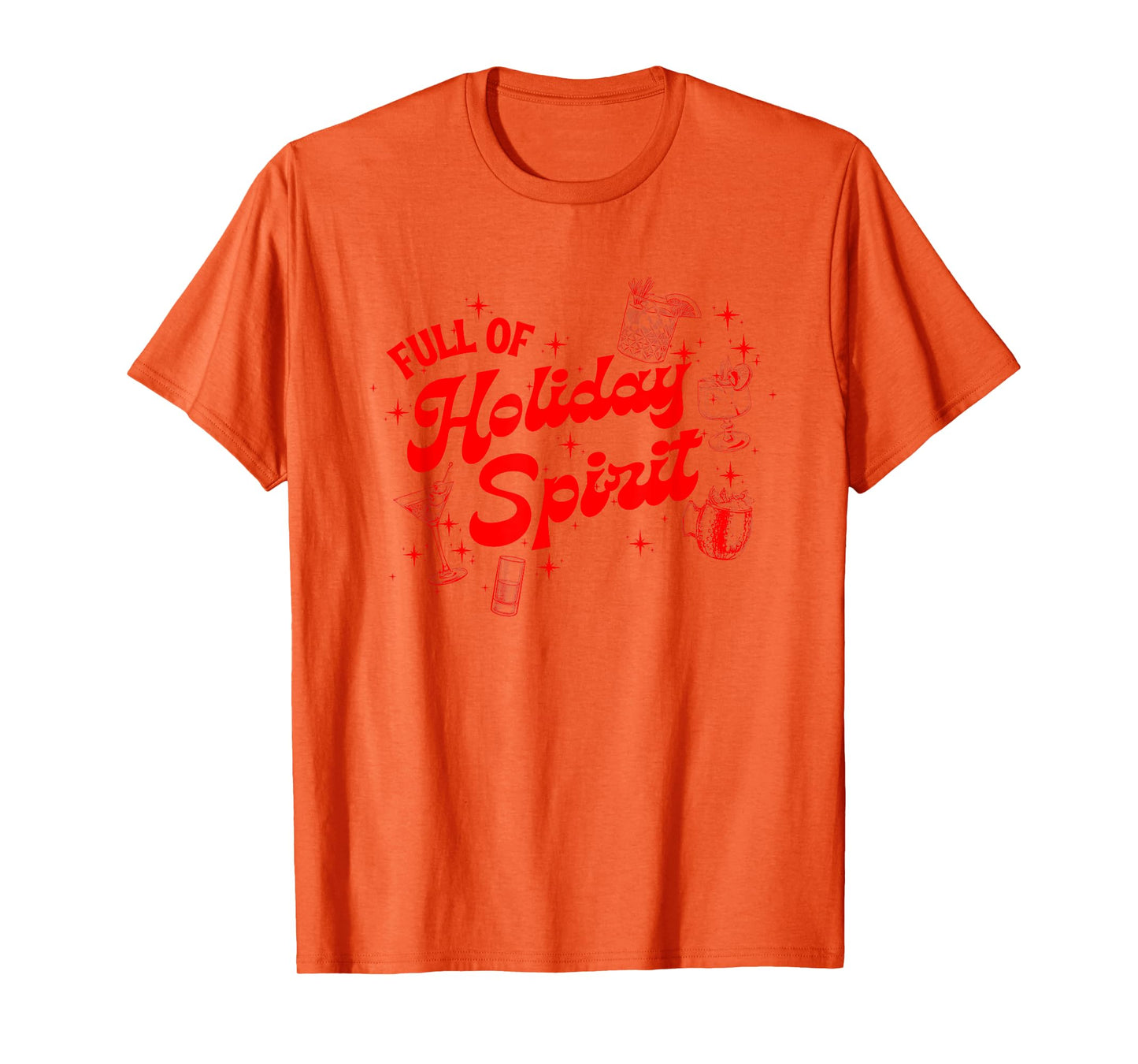 Funny Xmas Cocktail Vintage Full Of Holiday Spirit Gifts T-Shirt