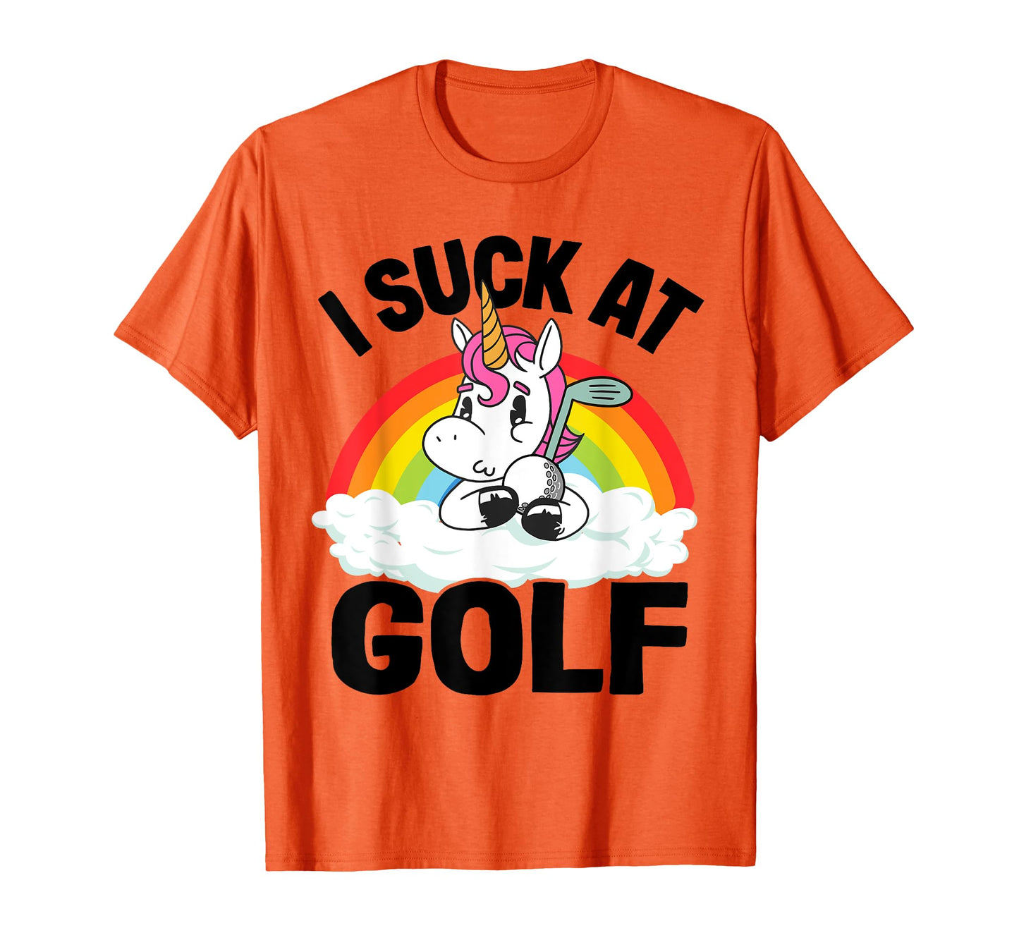 I Suck At Golf Funny Golf Loser Unicorn Sarcastic Golfing T-Shirt