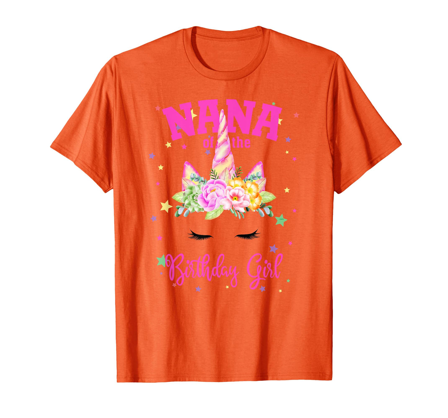 Nana of the Birthday Girl! Unicorn Face Theme T-Shirt