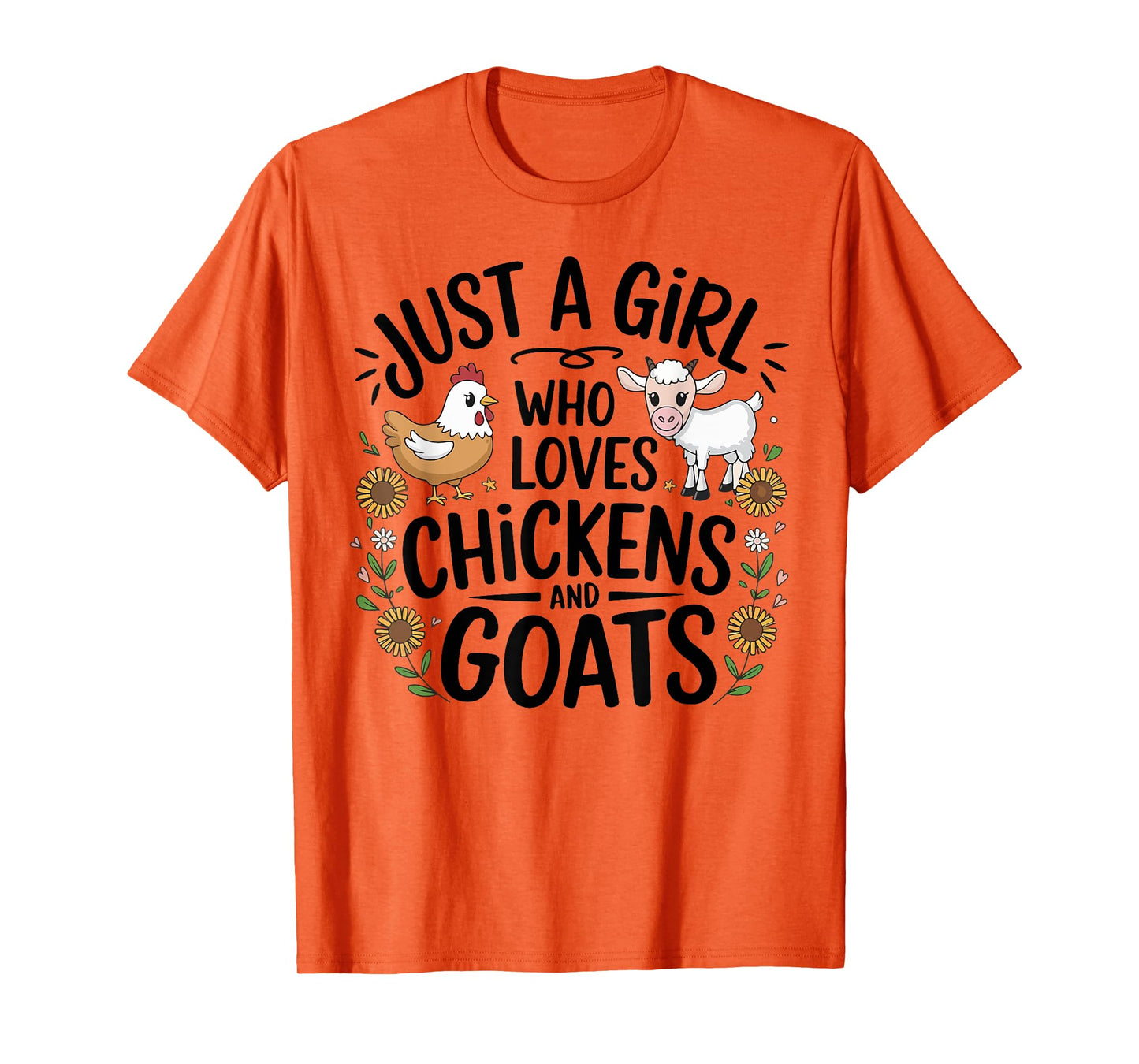 Just A Girl Who Loves Chicken And Goats Farming Farmer Women T-Shirt