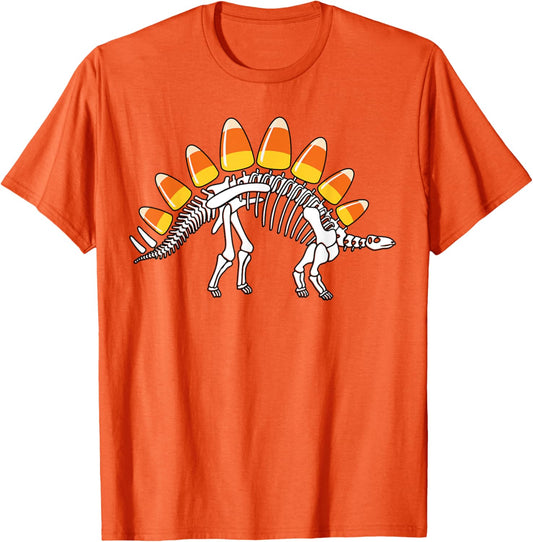 Funny Candysaurus Candy Corn Dinosaur Boys Halloween Kids T-Shirt