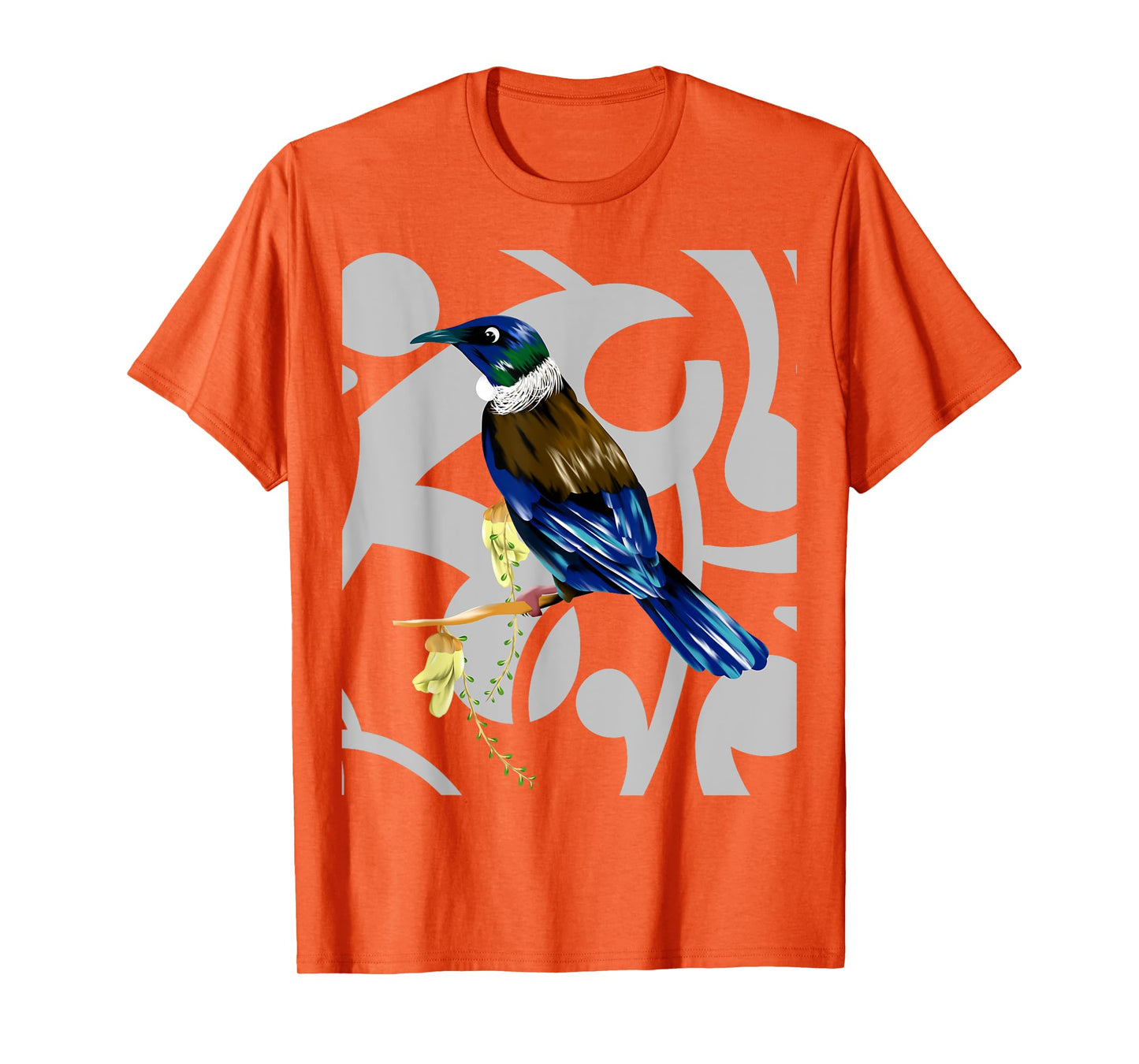 Tui New Zealand Bird Maori Koru Pattern. T-Shirt