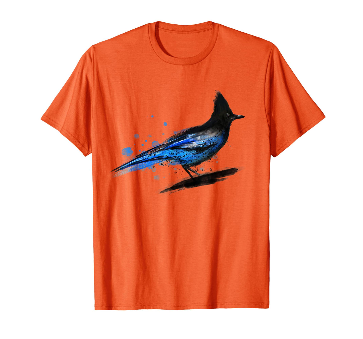 Watercolor blue stellar jay bird artistic animal watercolour T-Shirt