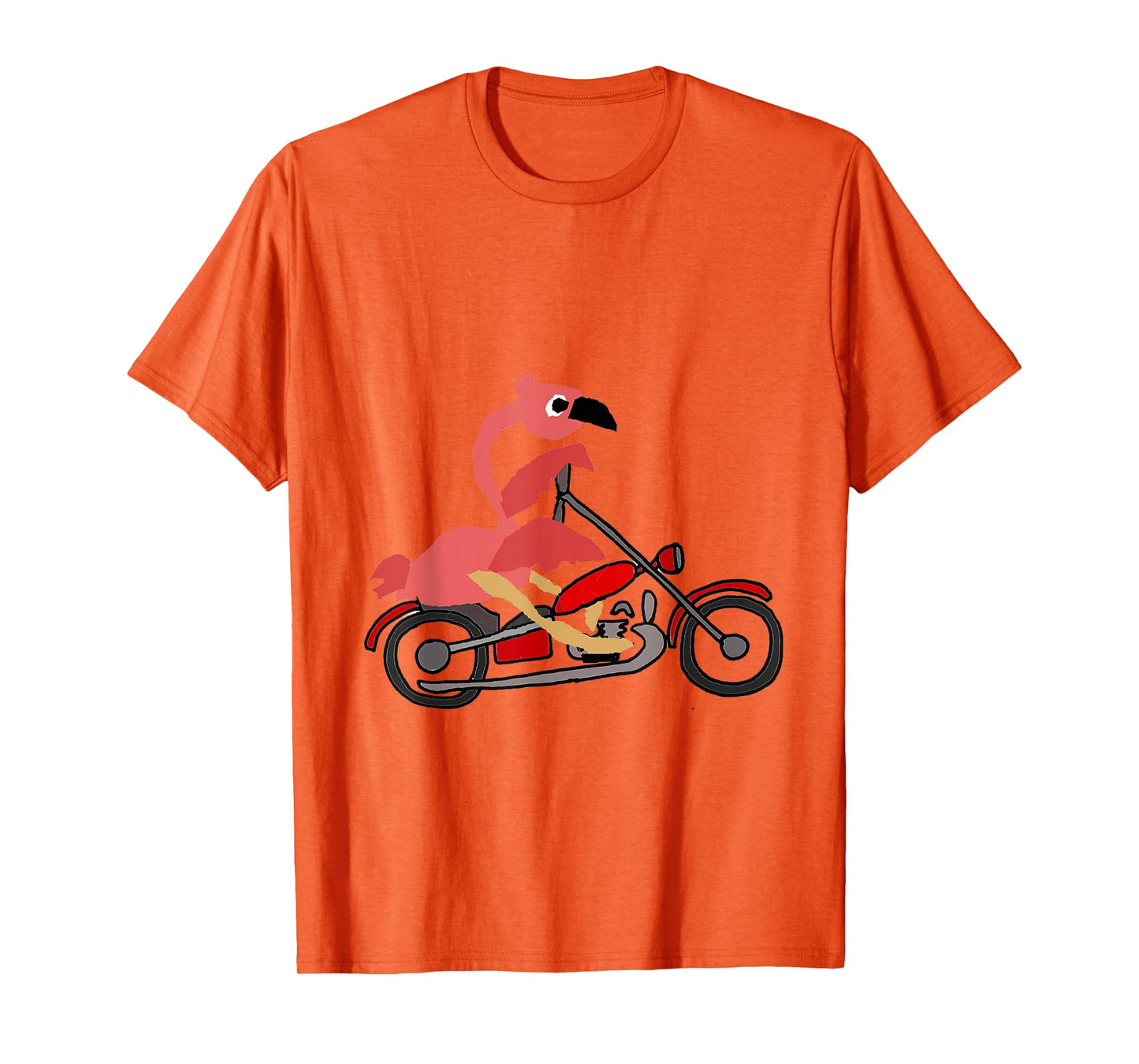 Smiletodaytees Fun Flamingo Riding Motorcycle T-shirt T-Shirt