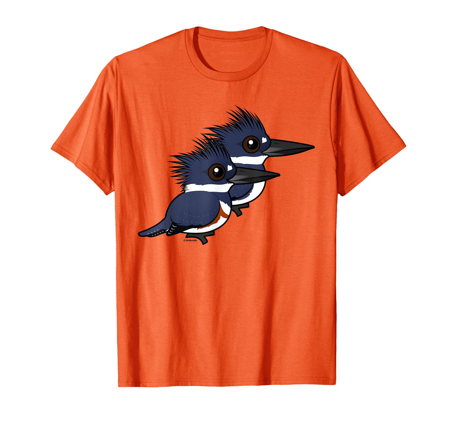 Cute Cartoon Belted Kingfisher Pair Birdorable T-Shirt