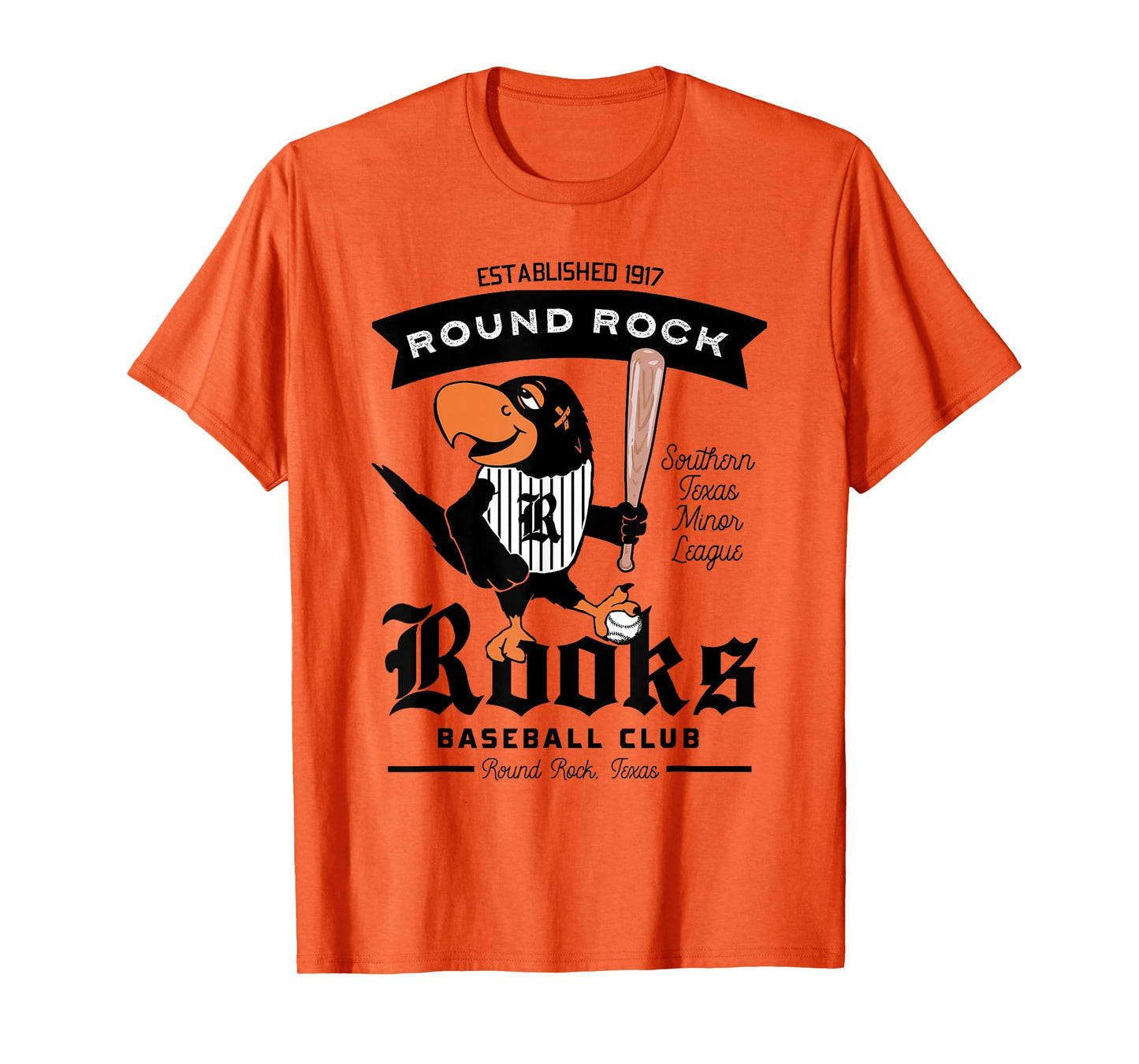 Round Rock Rooks Minor League Retro Baseball Team T-Shirt