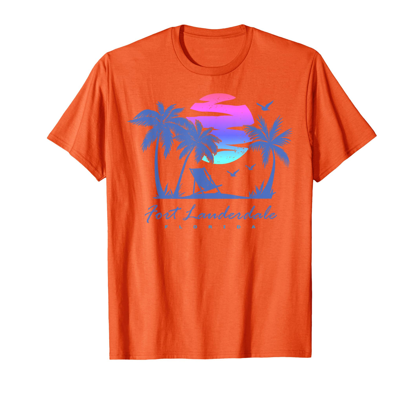 FORT LAUDERDALE FLORIDA Beach Vacation Retro Vintage Sunset Men Women Girls Kids T-Shirt