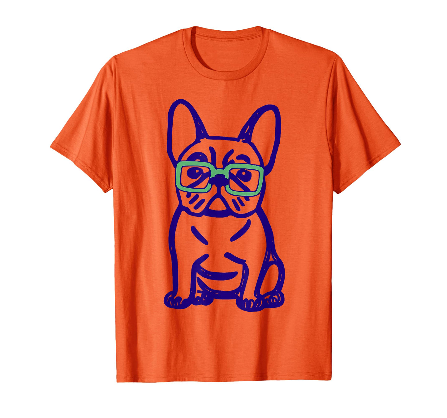 Cute French Bulldog Graphic with Glasses Pop Art Frenchie T-Shirt