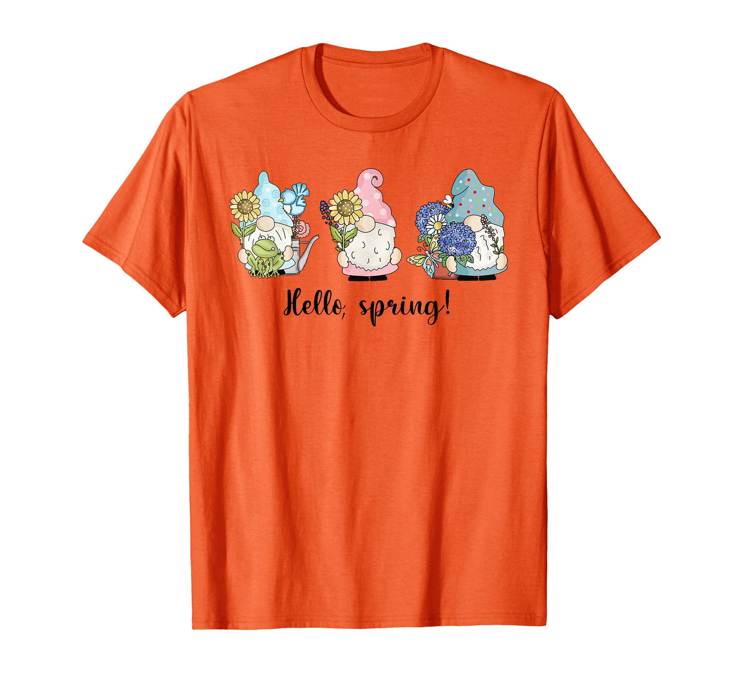 Hello Spring Gnomes with Flowers Butterflies Easter Top Girl T-Shirt