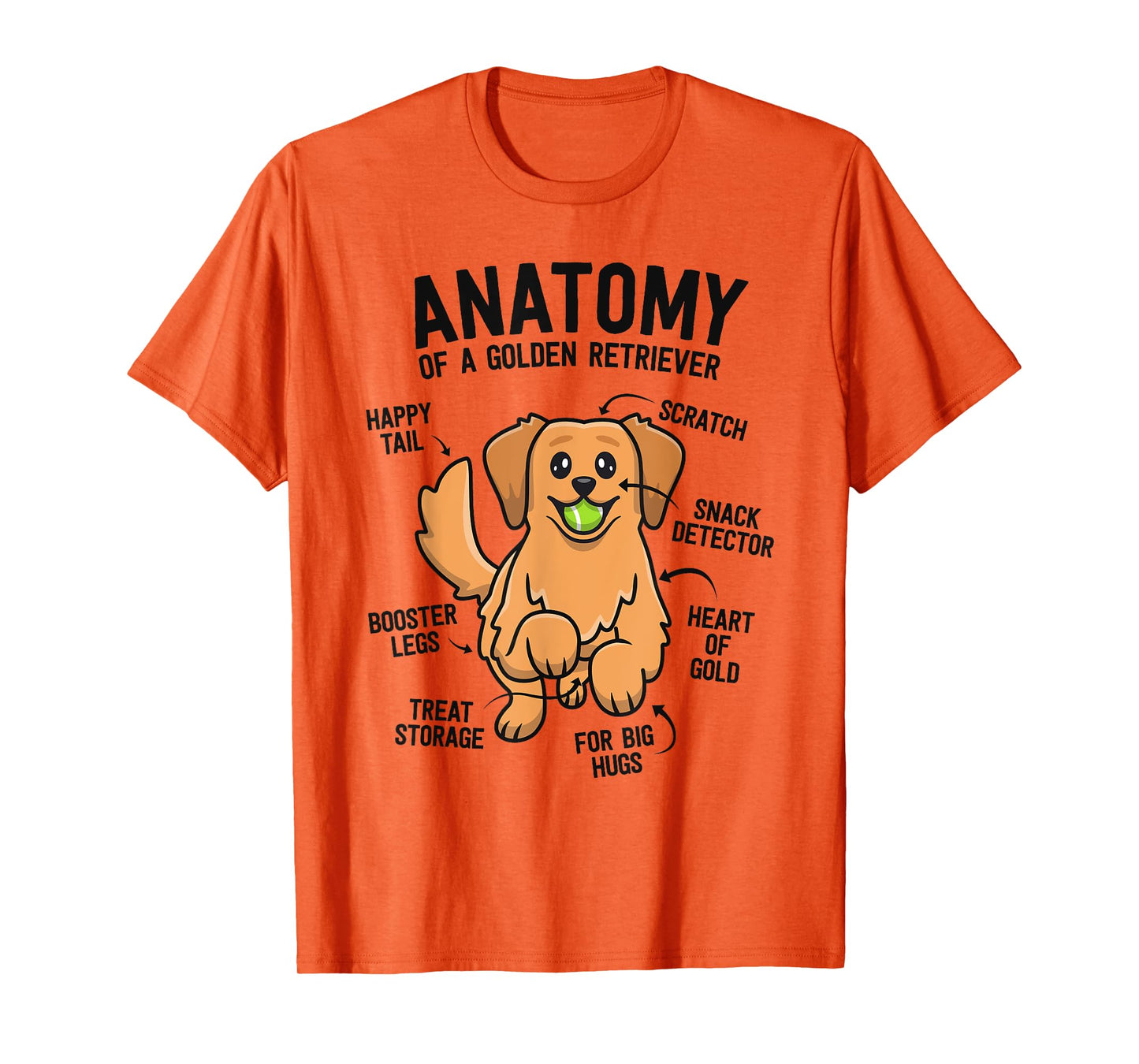 Anatomy Of A Golden Retriever Shirt Funny Dog Lover Gifts T-Shirt