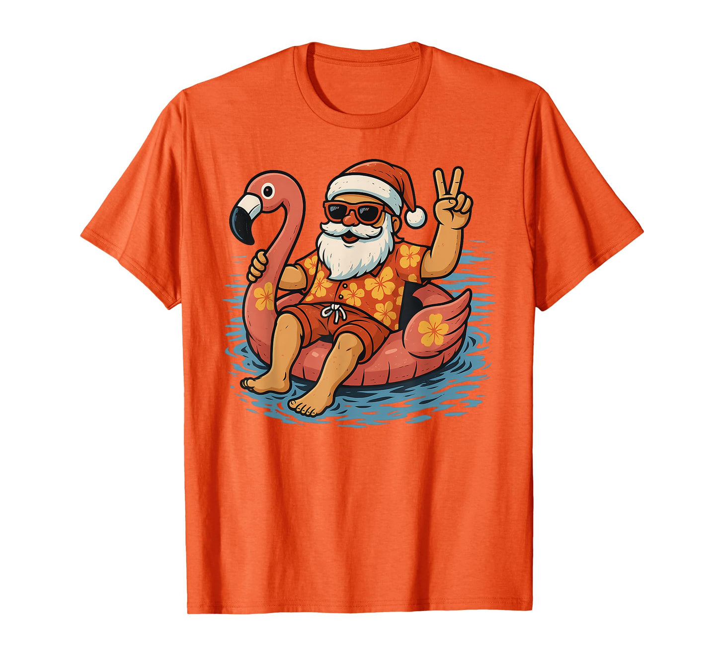 Christmas In July Santa Flamingo Summer Xmas Boys Kids T-Shirt