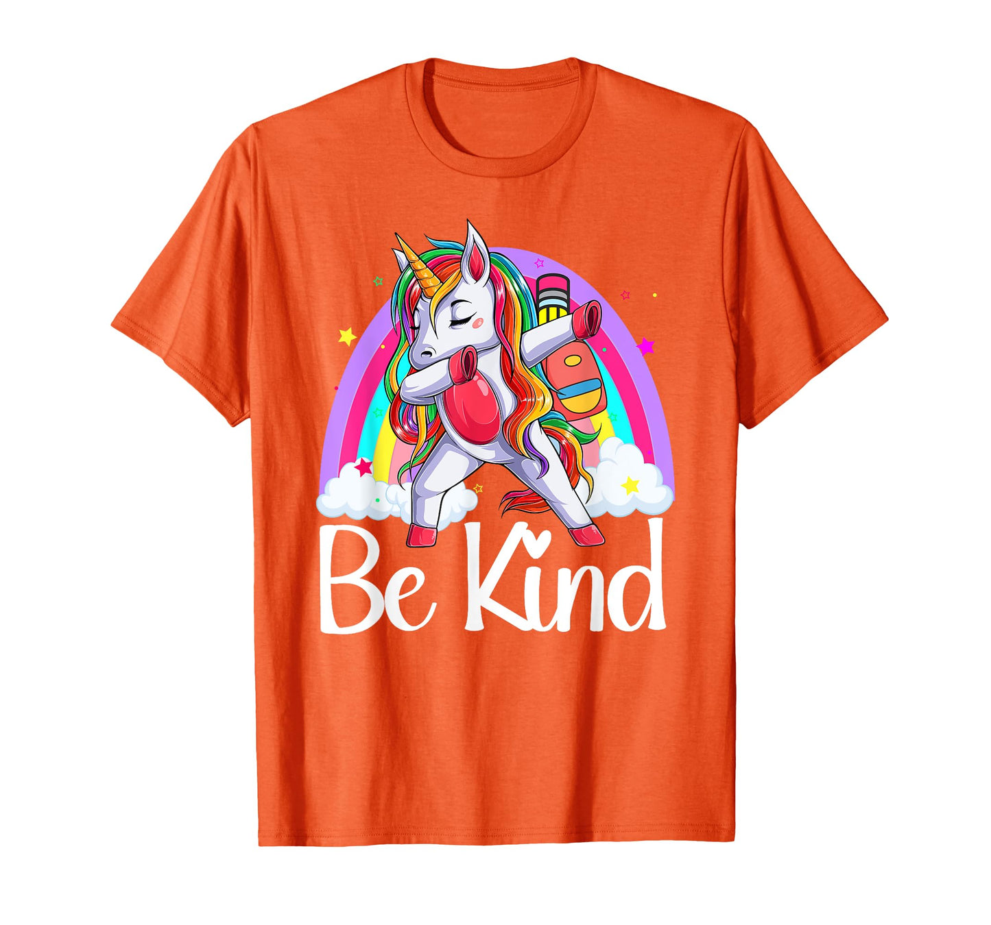 Be Kind Unicorn Rainbow Unity Day Orange Anti Bullying 2023 T-Shirt