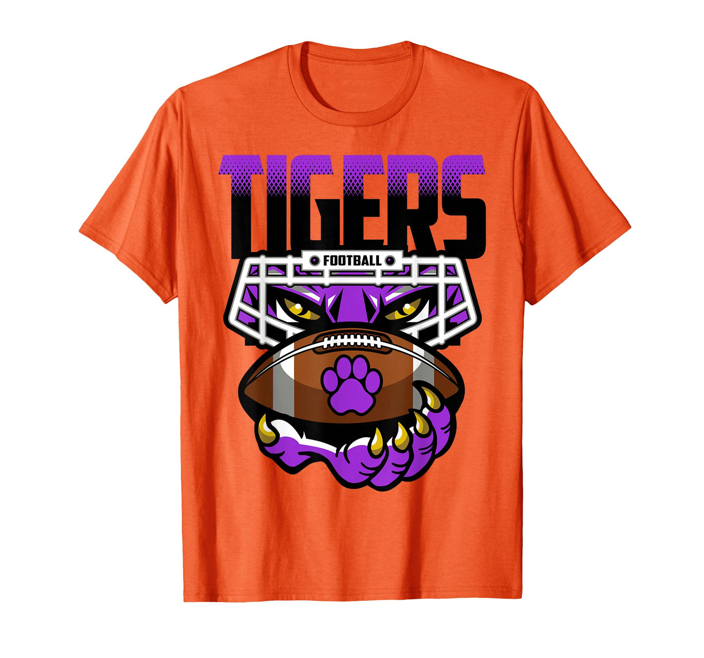 Tigers Football Tiger Pride School Spirit Purple Tigers T-Shirt