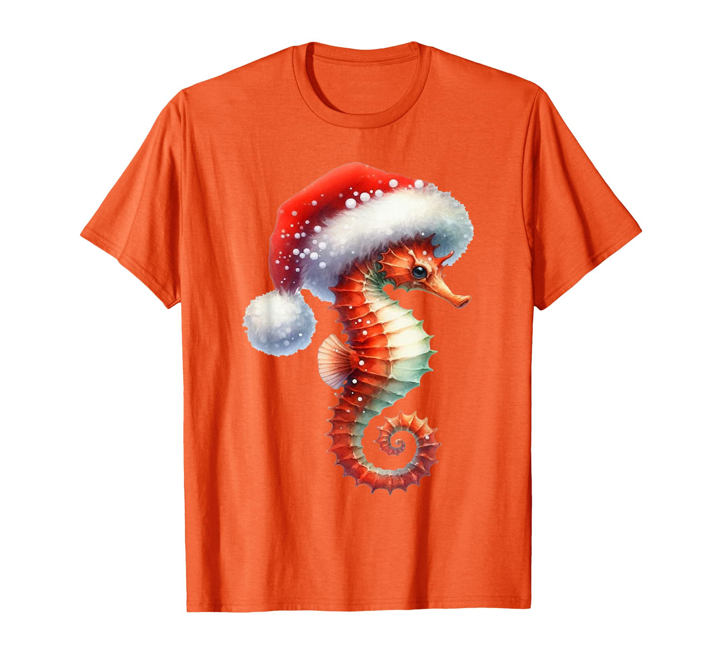 Coastal Christmas Seahorse Beach Holiday Winter Xmas T-Shirt