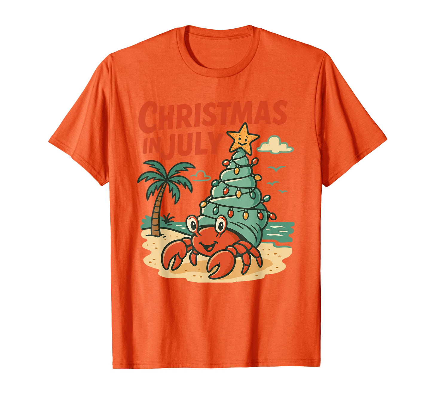 Christmas In July Women Men Kids Hermit Crab Summer Xmas T-Shirt