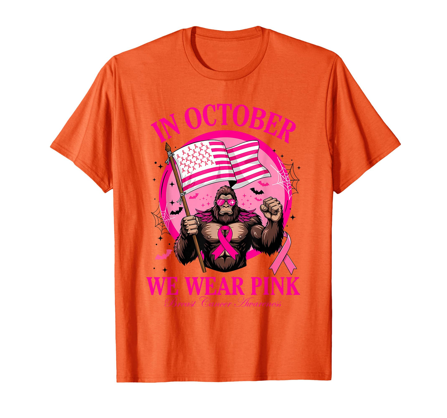 Bigfoot Pink Ribbon Breast Cancer Awareness Month Women Men T-Shirt