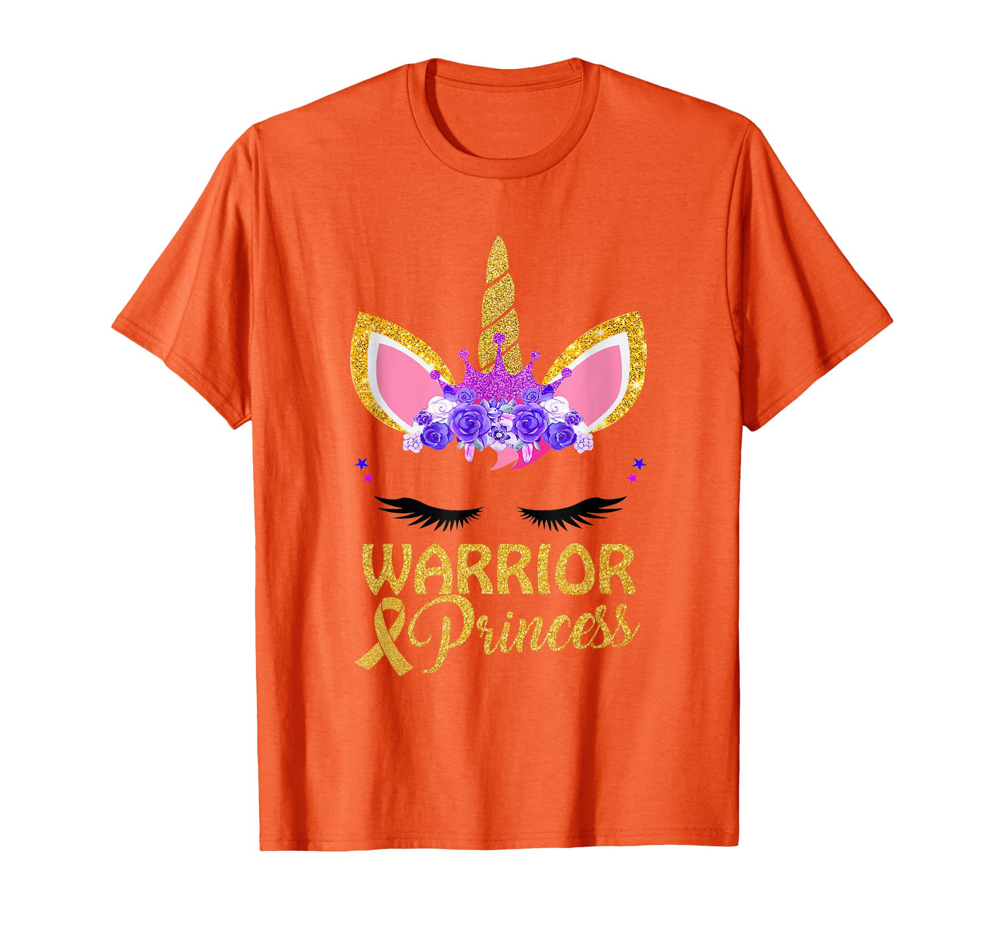 Childhood Cancer Awareness Unicorn Warrior Princess T-Shirt