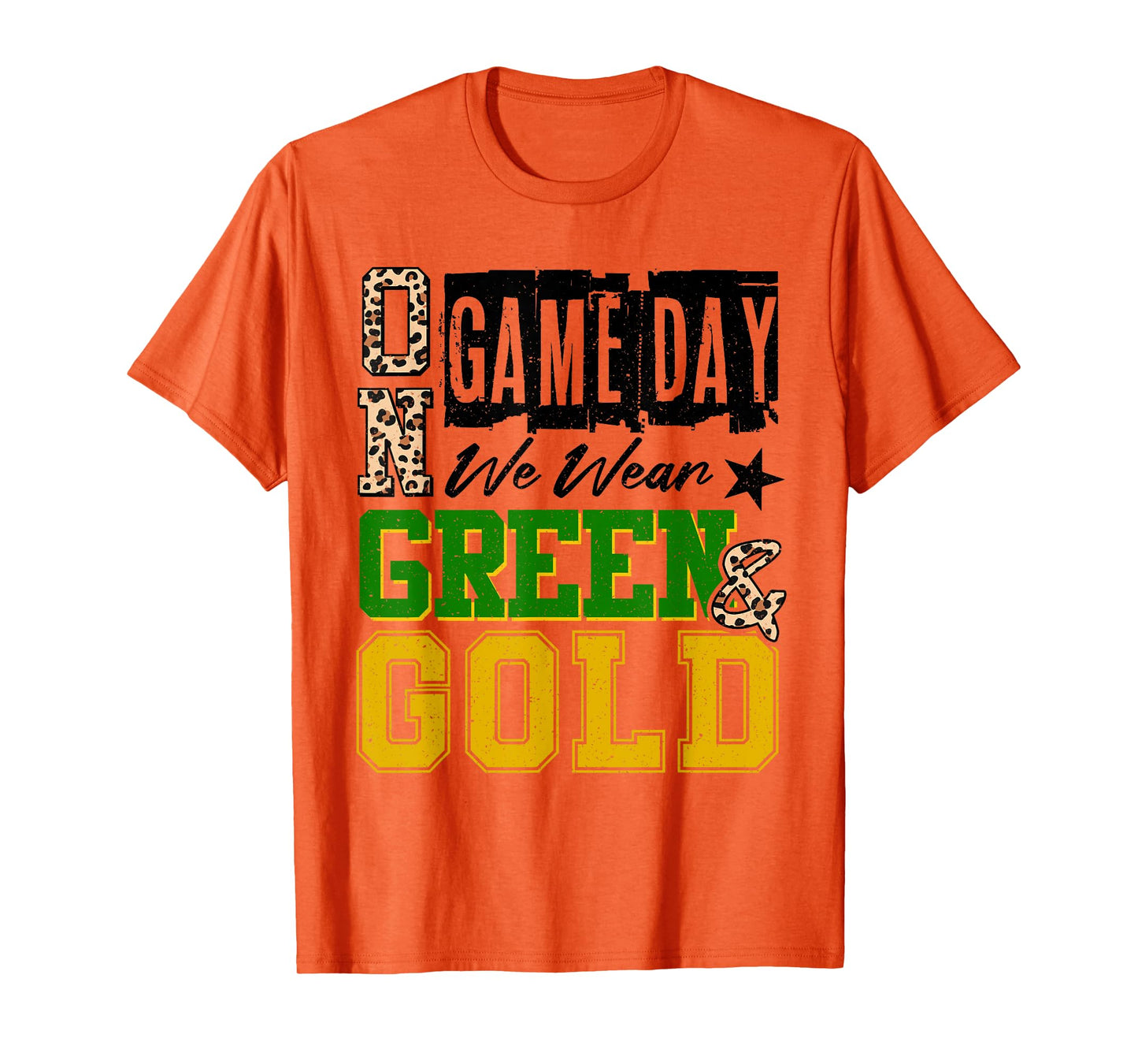 On Gameday Football We Wear Green And Gold School Spirit T-Shirt