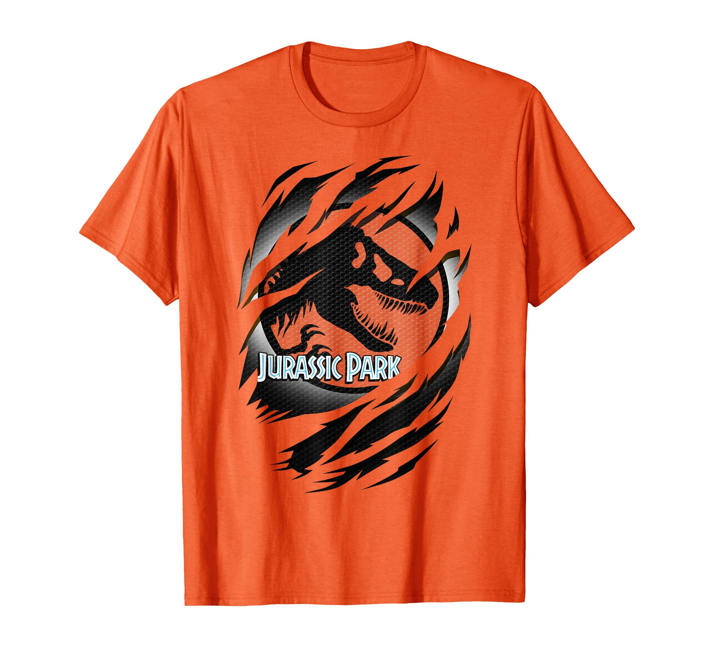 Jurassic Park Slashed White Glow T-Rex Logo Graphic T-Shirt T-Shirt