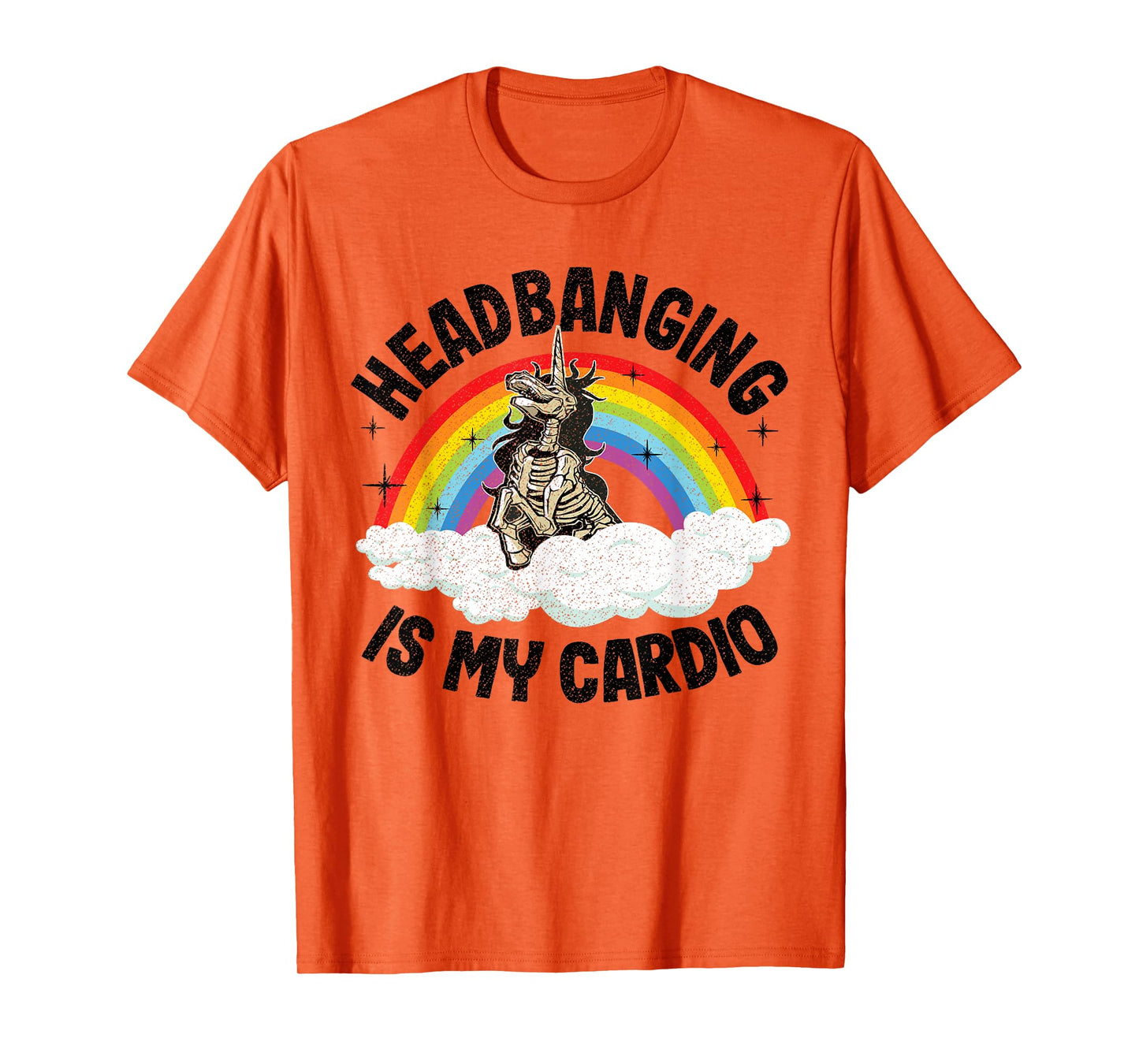 Headbanging Is My Cardio Unicorn Rainbow Funny Death Metal T-Shirt