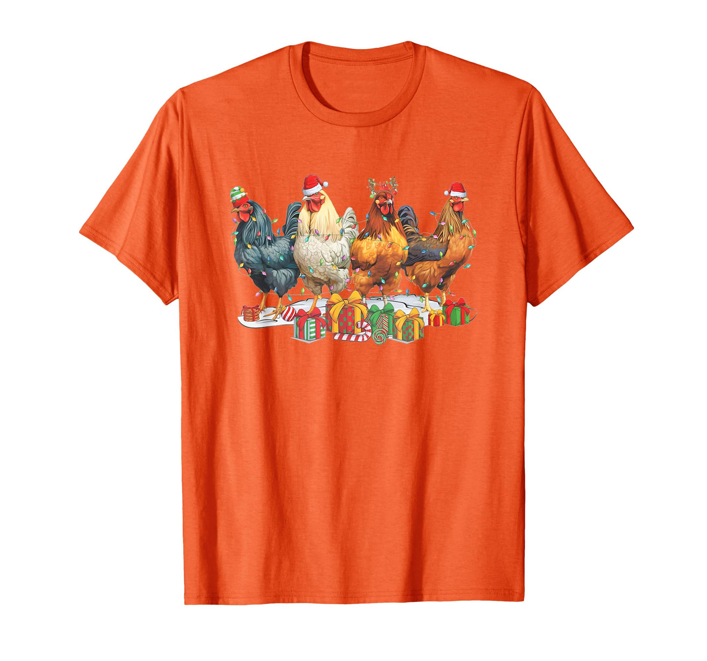 Retro Vintage Christmas Chickens Xmas Farm Holiday Women T-Shirt