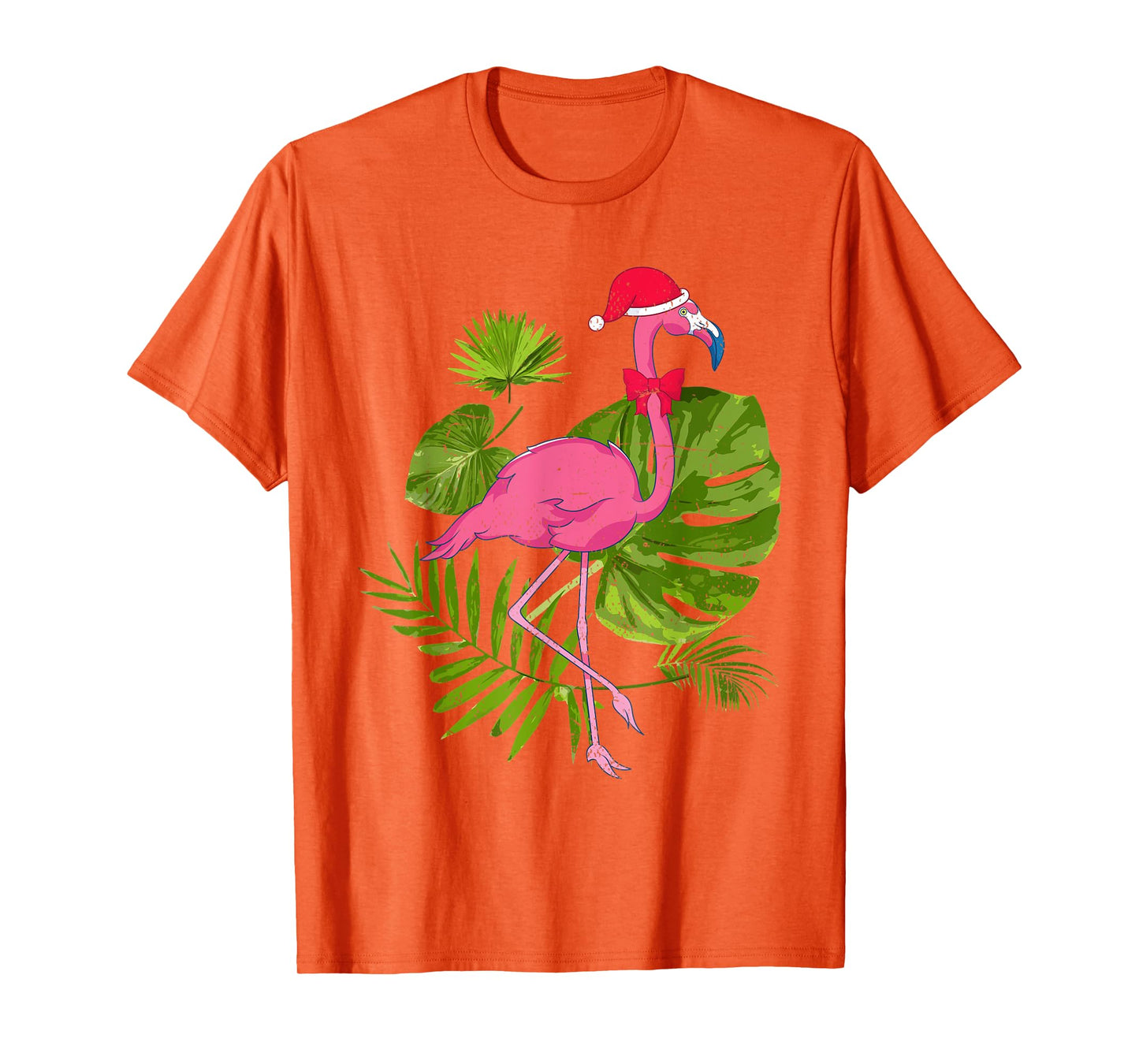 Tropical Santa Hat Flamingo Hawaii Summer Christmas In July Men Women Kids T-Shirt