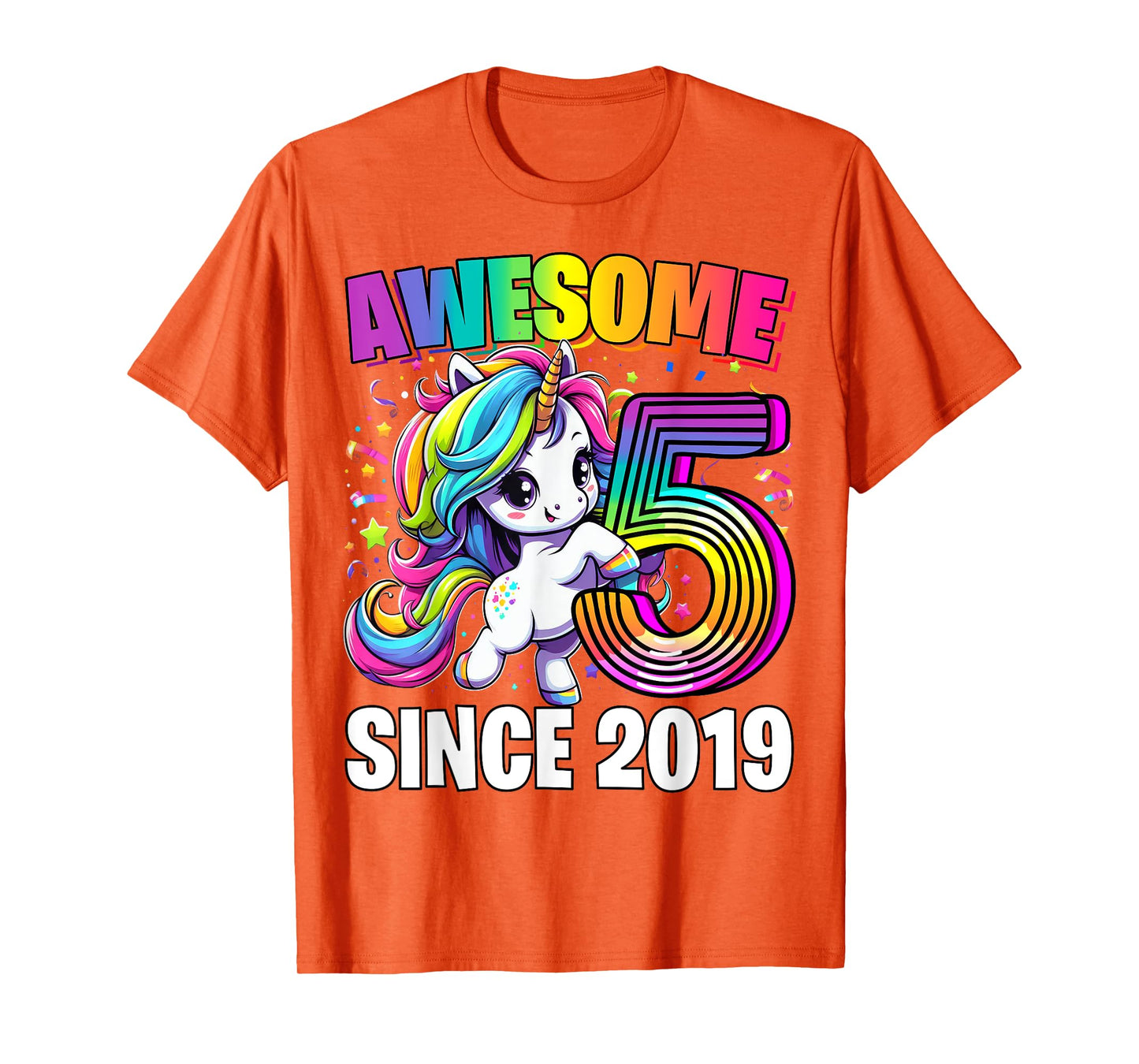 Unicorn 5th Birthday 5 Year Old Unicorn Party Girls Outfit T-Shirt