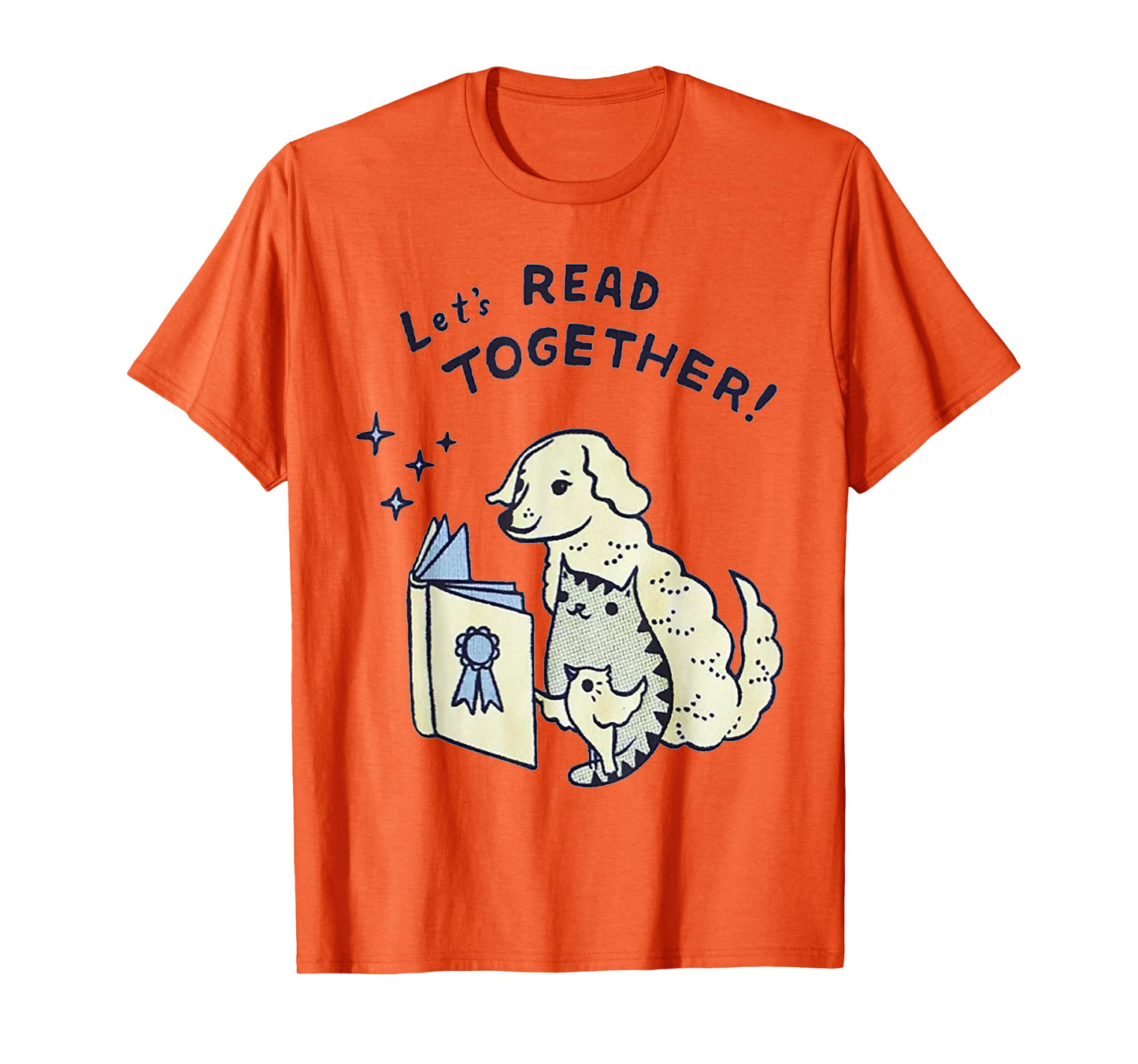 Let's read together Dog Cat Bird Men Women T-Shirt