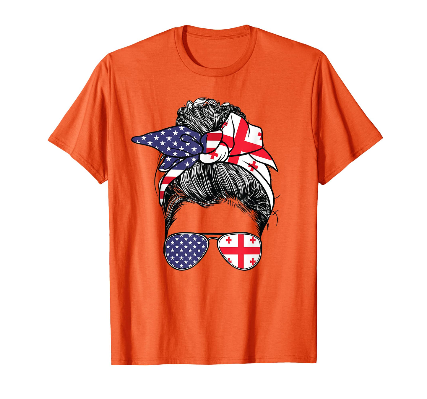 Georgian Women Girl USA Heritage American Georgia Flag T-Shirt