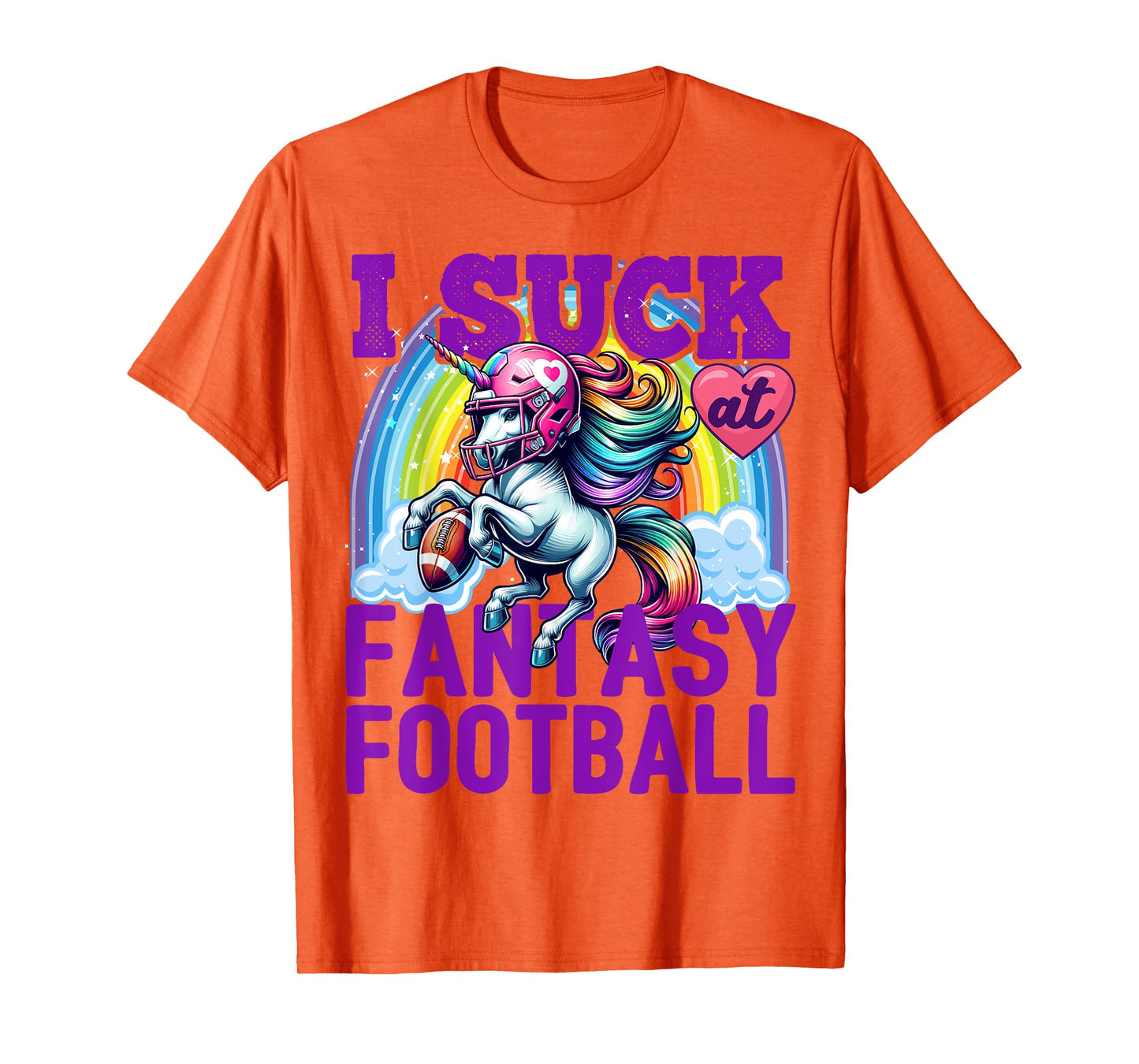 I Suck at Fantasy Football Unicorn Rainbow Loser Men T-Shirt
